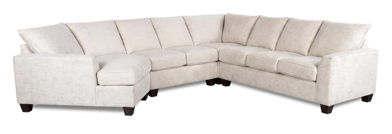 Sofa sectionnel de gauche 4 pièces avec fauteuil enveloppant personnalisable Arc de Sofa Lab fabriqué au Canada en tissu - Chenille White