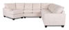 Made in Canada Customizable Sofa Lab Arc 4-Piece Left-Facing Sectional with Cuddler - Chenille White | Sofa sectionnel de gauche 4 pièces avec fauteuil enveloppant personnalisable Arc de Sofa Lab fabriqué au Canada en tissu - Chenille White