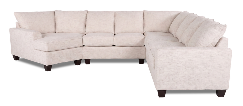 Sofa sectionnel de gauche 4 pièces avec fauteuil enveloppant personnalisable Arc de Sofa Lab fabriqué au Canada en tissu - Chenille White