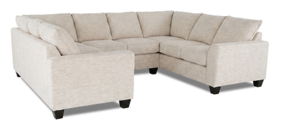 Made in Canada Customizable Sofa Lab Arc U-Shaped Sectional - Chenille White | Sofa sectionnel en U personnalisable Arc de Sofa Lab fabriqué au Canada en tissu - Chenille White