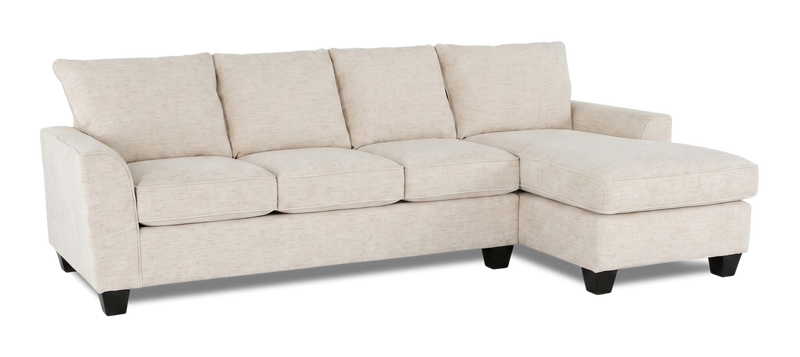 Sofa avec fauteuil long de droite personnalisable Arc de Sofa Lab fabriqué au Canada en tissu - Chenille White