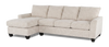Made in Canada Customizable Sofa Lab Arc Left-Facing Fabric Sofa Chaise - Chenille White | Sofa avec fauteuil long de gauche personnalisable Arc de Sofa Lab fabriqué au Canada en tissu - Chenille White