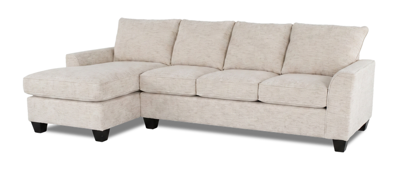 Sofa avec fauteuil long de gauche personnalisable Arc de Sofa Lab fabriqué au Canada en tissu - Chenille White