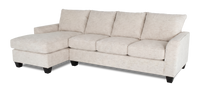 Sofa-lit sectionnel de gauche personnalisable Arc de Sofa Lab fabriqué au Canada en tissu - Chenille White
