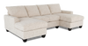 Sofa sectionnel avec deux fauteuils longs personnalisable Arc de Sofa Lab fabriqué au Canada en tissu - Chenille White 