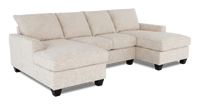 Sofa sectionnel avec deux fauteuils longs personnalisable Arc de Sofa Lab fabriqué au Canada en tissu - Chenille White