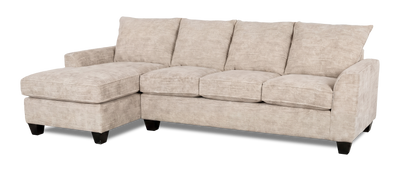 Made in Canada Customizable Sofa Lab Arc Left-Facing Fabric Sofa Chaise - Plush Parchment | Sofa avec fauteuil long de gauche personnalisable Arc de Sofa Lab fabriqué au Canada en tissu - Plush Parchment