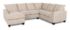 Made in Canada Customizable Sofa Lab Arc 3 Piece Left-Facing Fabric Sectional with Chaise - Plush Parchment | Sofa sectionnel de gauche 3 pièces avec fauteuil long personnalisable Arc de Sofa Lab fabriqué au Canada en tissu - Plush Parchment