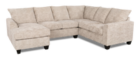  Sofa sectionnel de gauche 3 pièces avec fauteuil long personnalisable Arc de Sofa Lab fabriqué au Canada en tissu - Plush Parchment
