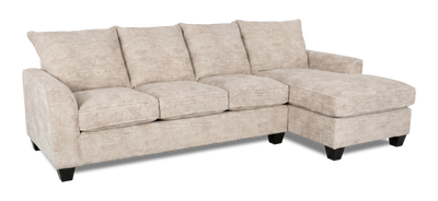 Made in Canada Customizable Sofa Lab Arc Fabric Right-Facing Sofabed Sectional - Plush Parchment | Sofa-lit sectionnel de droite personnalisable Arc de Sofa Lab fabriqué au Canada en tissu - Plush Parchment