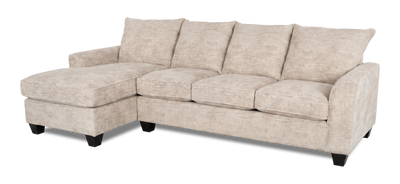Made in Canada Customizable Sofa Lab Arc Fabric Left-Facing Sofabed Sectional - Plush Parchment | Sofa-lit sectionnel de gauche personnalisable Arc de Sofa Lab fabriqué au Canada en tissu - Plush Parchment