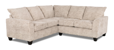 Made in Canada Customizable Sofa Lab Arc 2-Piece Fabric Sectional - Plush Parchment | Sofa sectionnel 2 pièces personnalisable Arc de Sofa Lab fabriqué au Canada en tissu - Plush Parchment