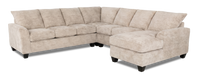  Sofa sectionnel de droite 4 pièces avec fauteuil long personnalisable Arc de Sofa Lab fabriqué au Canada en tissu - Plush Parchment
