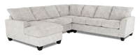  Sofa sectionnel de gauche 4 pièces avec fauteuil long personnalisable Arc de Sofa Lab fabriqué au Canada en tissu - Plush Oyster