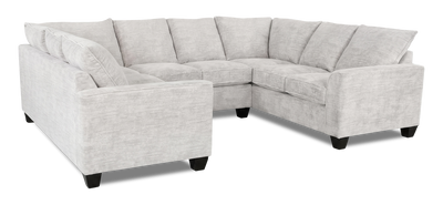 Made in Canada Customizable Sofa Lab Arc U-Shaped Sectional - Plush Oyster | Sofa sectionnel en U personnalisable Arc de Sofa Lab fabriqué au Canada en tissu - Plush Oyster
