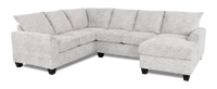 Sofa sectionnel de droite 3 pièces avec fauteuil long personnalisable Arc de Sofa Lab fabriqué au Canada en tissu - Plush Oyster