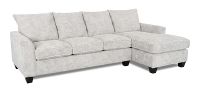 Made in Canada Customizable Sofa Lab Arc Fabric Right-Facing Sofabed Sectional - Plush Oyster| Sofa-lit sectionnel de droite personnalisable Arc de Sofa Lab fabriqué au Canada en tissu - Plush Oyster