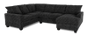 Sofa sectionnel de droite 3 pièces avec fauteuil long personnalisable Arc de Sofa Lab fabriqué au Canada en tissu - Plush Charcoal 