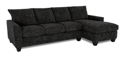 Made in Canada Customizable Sofa Lab Arc Fabric Right-Facing Sofabed Sectional - Plush Charcoal | Sofa-lit sectionnel de droite personnalisable Arc de Sofa Lab fabriqué au Canada en tissu - Plush Charcoal