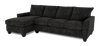 Sofa-lit sectionnel de gauche personnalisable Arc de Sofa Lab fabriqué au Canada en tissu - Plush Charcoal 