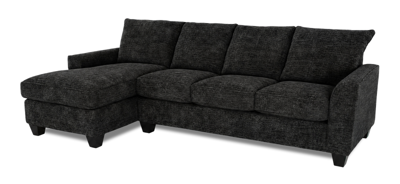 Sofa-lit sectionnel de gauche personnalisable Arc de Sofa Lab fabriqué au Canada en tissu - Plush Charcoal 