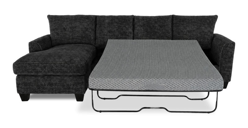 Sofa-lit sectionnel de gauche personnalisable Arc de Sofa Lab fabriqué au Canada en tissu - Plush Charcoal 