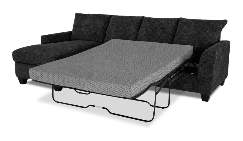 Sofa-lit sectionnel de gauche personnalisable Arc de Sofa Lab fabriqué au Canada en tissu - Plush Charcoal 