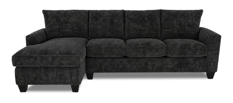 Sofa-lit sectionnel de gauche personnalisable Arc de Sofa Lab fabriqué au Canada en tissu - Plush Charcoal 