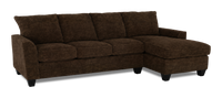 Sofa avec fauteuil long de droite personnalisable Arc de Sofa Lab fabriqué au Canada en tissu - Plush Chocolate