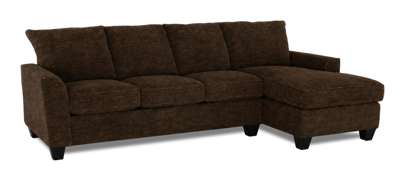 Sofa avec fauteuil long de droite personnalisable Arc de Sofa Lab fabriqué au Canada en tissu - Plush Chocolate