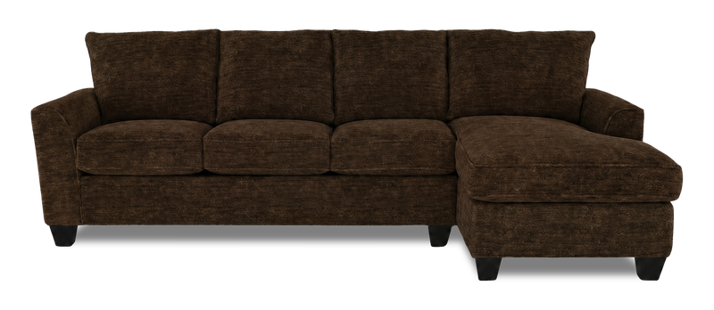 Sofa avec fauteuil long de droite personnalisable Arc de Sofa Lab fabriqué au Canada en tissu - Plush Chocolate