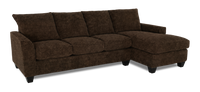 Sofa-lit sectionnel de droite personnalisable Arc de Sofa Lab fabriqué au Canada en tissu - Plush Chocolate