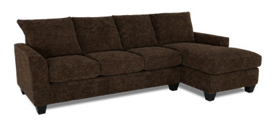 Made in Canada Customizable Sofa Lab Arc Fabric Right-Facing Sofabed Sectional - Plush Chocolate | Sofa-lit sectionnel de droite personnalisable Arc de Sofa Lab fabriqué au Canada en tissu - Plush Chocolate