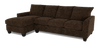 Sofa-lit sectionnel de gauche personnalisable Arc de Sofa Lab fabriqué au Canada en tissu - Plush Chocolate