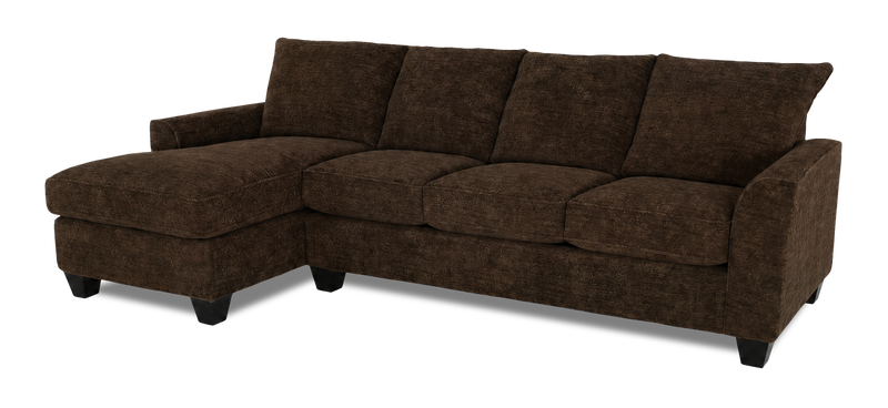 Sofa-lit sectionnel de gauche personnalisable Arc de Sofa Lab fabriqué au Canada en tissu - Plush Chocolate