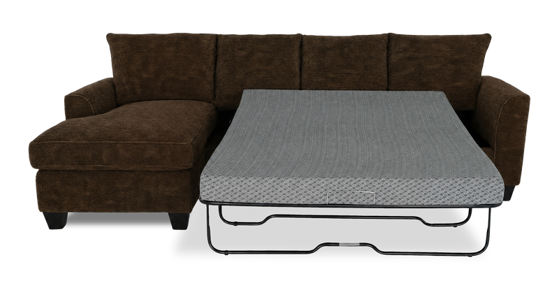 Sofa-lit sectionnel de gauche personnalisable Arc de Sofa Lab fabriqué au Canada en tissu - Plush Chocolate