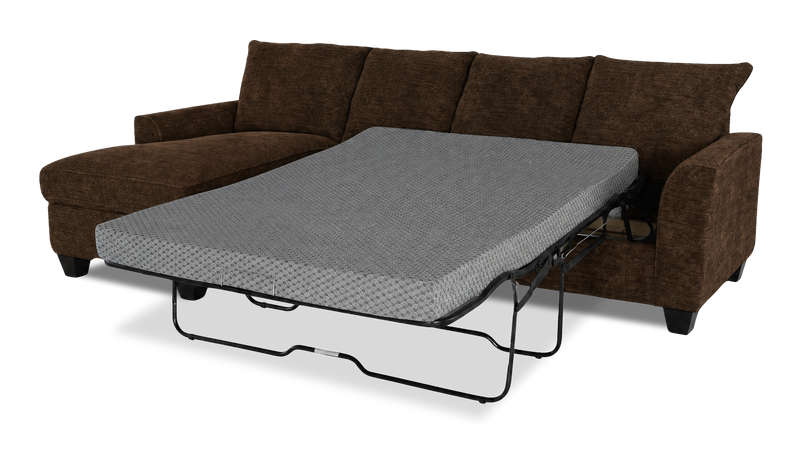 Sofa-lit sectionnel de gauche personnalisable Arc de Sofa Lab fabriqué au Canada en tissu - Plush Chocolate