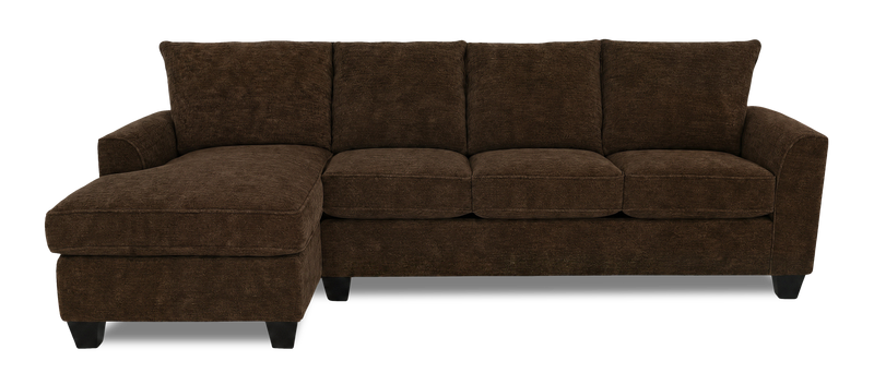 Sofa-lit sectionnel de gauche personnalisable Arc de Sofa Lab fabriqué au Canada en tissu - Plush Chocolate
