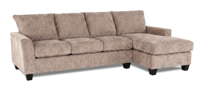 Made in Canada Customizable Sofa Lab Arc Right-Facing Fabric Sofa Chaise  – Chenille Praline | Sofa avec fauteuil long de droite personnalisable Arc de Sofa Lab fabriqué au Canada en tissu - Chenille Praline