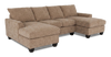 Sofa sectionnel avec deux fauteuils longs personnalisable Arc de Sofa Lab fabriqué au Canada en tissu - Chenille Praline