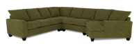 Sofa sectionnel de droite 4 pièces avec fauteuil enveloppant personnalisable Arc de Sofa Lab fabriqué au Canada en tissu - Chenille Moss