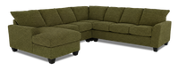  Sofa sectionnel de gauche 4 pièces avec fauteuil long personnalisable Arc de Sofa Lab fabriqué au Canada en tissu - Chenille Moss