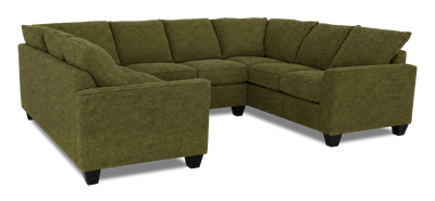 Made in Canada Customizable Sofa Lab Arc U-Shaped Sectional - Chenille Moss | Sofa sectionnel en U personnalisable Arc de Sofa Lab fabriqué au Canada en tissu - Chenille Moss