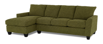 Made in Canada Customizable Sofa Lab Arc Left-Facing Fabric Sofa Chaise - Chenille Moss | Sofa avec fauteuil long de gauche personnalisable Arc de Sofa Lab fabriqué au Canada en tissu - Chenille Moss