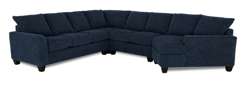 Sofa sectionnel de droite 4 pièces avec fauteuil enveloppant personnalisable Arc de Sofa Lab fabriqué au Canada en tissu - Chenille Pacific