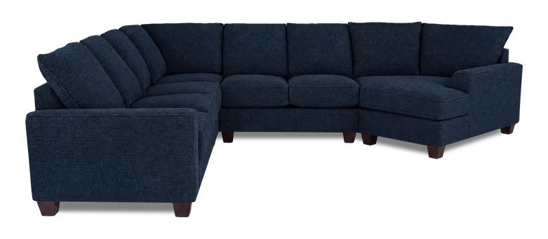 Sofa sectionnel de droite 4 pièces avec fauteuil enveloppant personnalisable Arc de Sofa Lab fabriqué au Canada en tissu - Chenille Pacific
