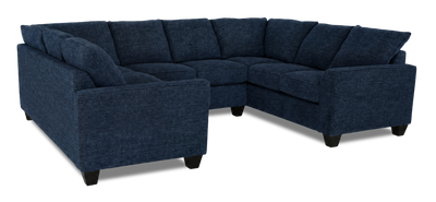 Made in Canada Customizable Sofa Lab Arc U-Shaped Sectional - Chenille Pacific | Sofa sectionnel en U personnalisable Arc de Sofa Lab fabriqué au Canada en tissu - Chenille Pacific
