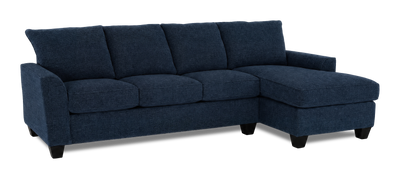 Made in Canada Customizable Sofa Lab Arc Right-Facing Fabric Sofa Chaise  – Chenille Pacific | Sofa avec fauteuil long de droite personnalisable Arc de Sofa Lab fabriqué au Canada en tissu - Chenille Pacific