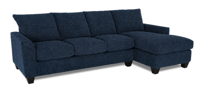 Made in Canada Customizable Sofa Lab Arc Fabric Right-Facing Sofabed Sectional - Chenille Pacific | Sofa-lit sectionnel de droite personnalisable Arc de Sofa Lab fabriqué au Canada en tissu - Chenille Pacific