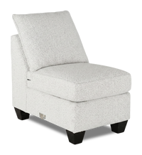 Fauteuil sans accoudoirs personnalisable Curve de Sofa Lab de 24 po fabriqué au Canada en tissu - Teddy Snow